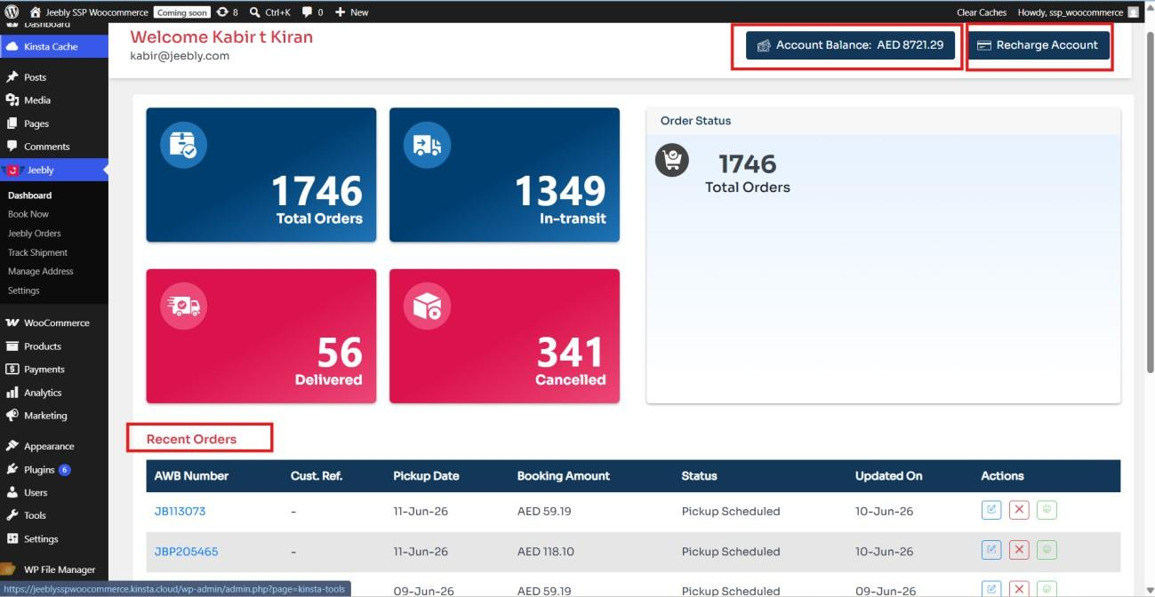 Dashboard Analytics and Wallet